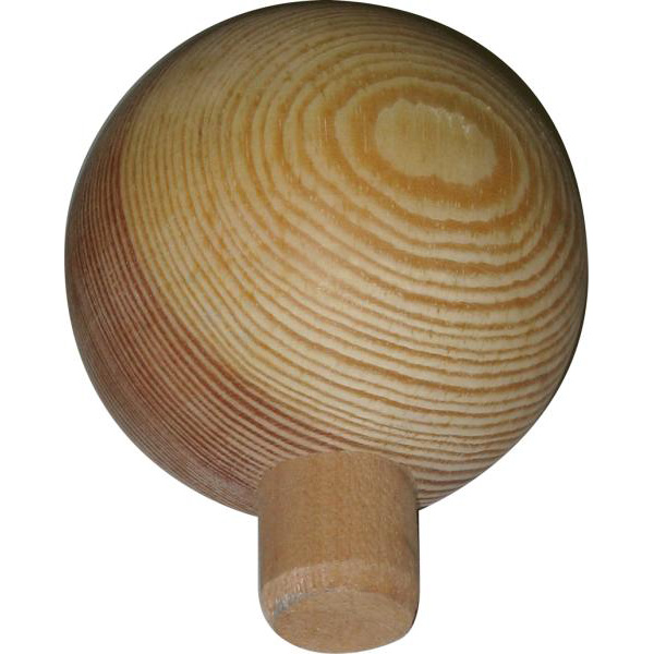 Holzkugel antike, Holzzierteil antik aus Kiefer, Ø 70mm